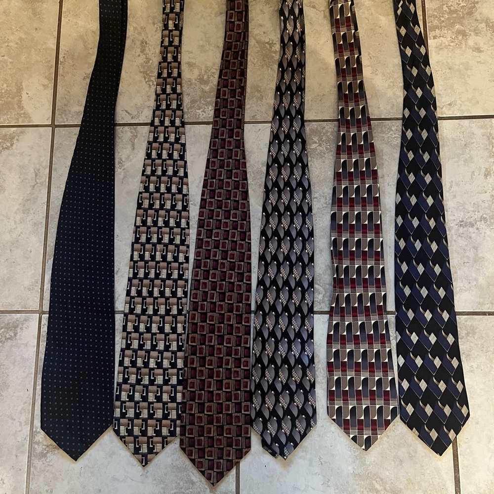 Elegant Men's Tie Set - Black, Brown, Red